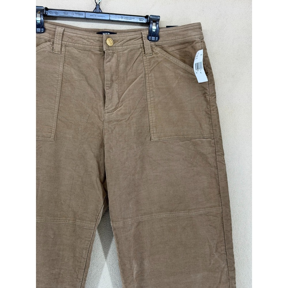 KUT From The Kloth Women Sienna Wide‎ Leg Corduroy Pants Khaki Size 16 - Picture 2 of 14
